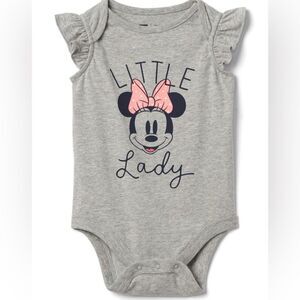 Baby Gap Disney Baby Minnie Mouse Short Flutter Sleeve Bodysuit. 6-12 Months.